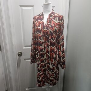 Outback Red Multicolor Long Sleeve Dress